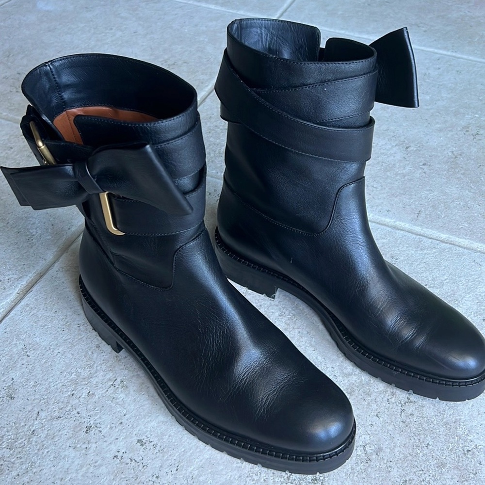 Valentino Garavani Black Leather Boots 9